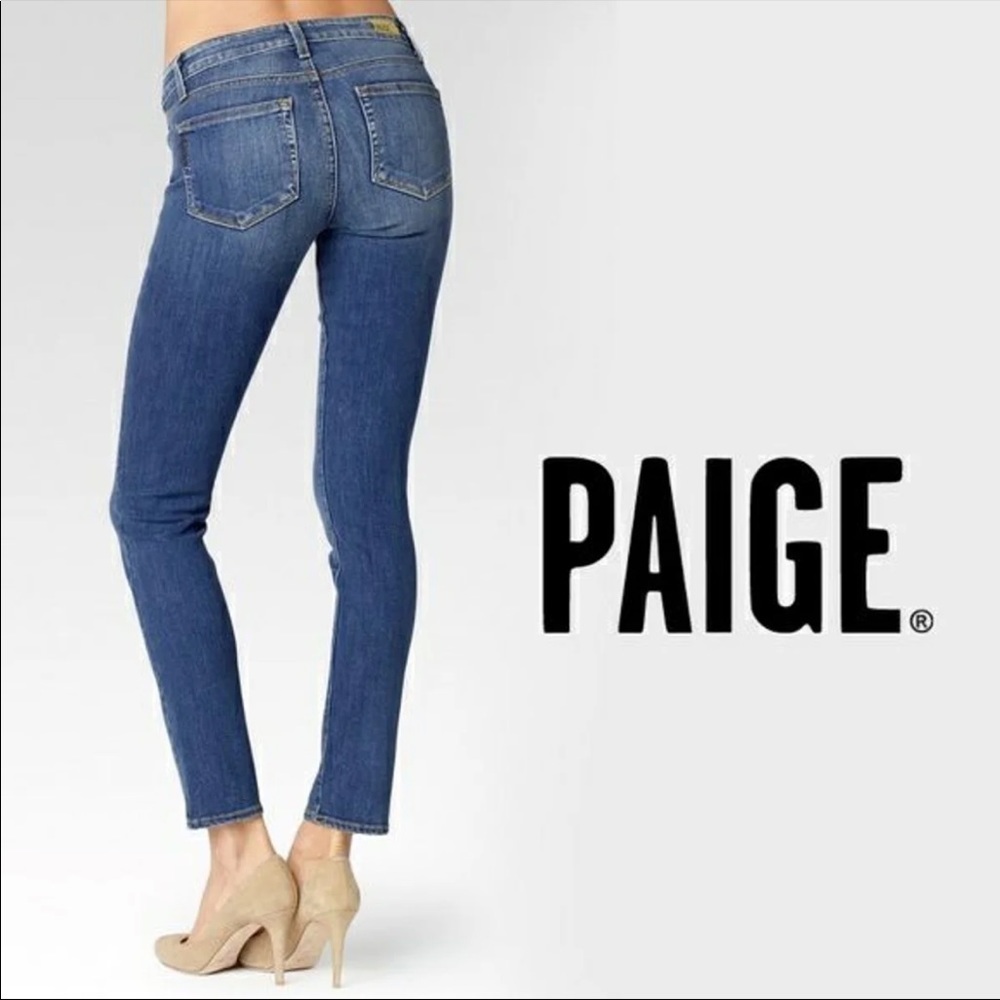 {Paige} Skyline Ankle Mid Rise Skinny Jeans 27
